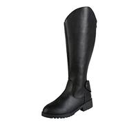 Generisch Women's Overknee Boots with Heel, Knee-High Boots, Women's Leather, Round Toe Riding Boots, Comfortable Warm Winter Shoes, Knee-High Transition Boots, Western Boots with Zip Riding Shoes