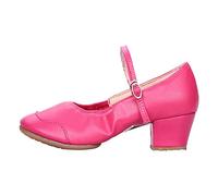 Generisch Women's Plain Buckle Sandals with Two Point Sole, Rubber, Low Heel, Thick Heel, Dance Shoes, Sandals, Hot Pink, 9 UK