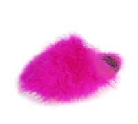 Generisch Women's Plain Flat Slippers, Stylish Warm Felt Slippers, Winter Plush Slippers, Lined Comfortable Cotton Slippers, Lightweight Soft Hat Shoes, Non-Slip Soles Slippers, hot pink, 4 UK