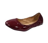 Generisch Women's Pointed Shoes Flat Work Shoes Causal Lazy Comfortable Slip-On Shoes for Working People Elegant Toe Comfortable Insert, Wine Red, 8.5 UK