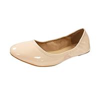Generisch Women's Pointed Shoes Flat Work Shoes Causal Lazy Comfortable Slip-On Shoes for Working People Elegant Toe Comfortable Insert, beige, 8.5 UK