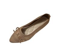 Generisch Womens Pointed Toe Bowknot Comfortable Elegant Mesh Ballet Flats Women Shoes Platform, khaki, 10 UK