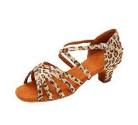 Generisch Women's Princess Dance Shoes for Ballroom Tango Latin Elegant Low Heels Sandals with Soft Leather Lining Non-Slip Sole, yellow, 8.5 UK