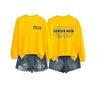 Generisch Women's Pullover Sweatshirt without Hood Long Sleeve Shirt Autumn Women's Senior Mom 2025 Shirt 2025 Graduation Class Sweatshirt T-Shirt Print Long Sleeve Shirt, yellow, S