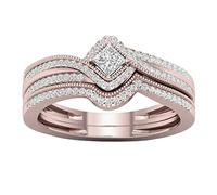 Generisch Women's Ring Jewellery for Girlfriend Ring Inlaid Micro Zircon Gifts Rings Ring Binder 4 Rings, 6, Metal, No Gemstone