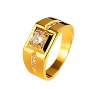 Generisch Women's Rings Twisted Ring Gentleman Engagement Dominating Wedding Rings for Men Marigold Milking Grease (Gold, One Size)