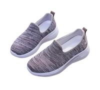 Generisch Women's Running Trainers, Orthopaedic Air Cushion Shoes, Slip-On Trainers with Memory Foam, Comfortable, Breathable Mesh, Lightweight, Comfortable, Workout, Gym, Jogging Shoes, Hell Ashy, 4