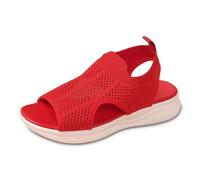 Generisch Women's Sandals Comfortable for Wide Feet - Open Summer Shoes, Lightweight Slippers Slippers, Elegant Sandals with Soft Footbed, Ideal for Home & Beach 2026, Red (red A), 4 UK