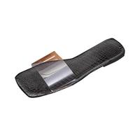 Generisch Women's Sandals Made of Transparent Plastic with Open Lace, Plain Flat, Shoes for Women Indoor, White Shoes with Platform, Beach Shoes, Roman Sandals, black, 7 UK