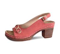 Generisch Women's Sandals PU Leather High Heels 50s Comfortable Sandals Soft Block Heel Shoes Non-Slip Open Toe Fish Mouth Summer Shoes Breathable Retro Pumps Heel Shoes, Style E02 Hot Pink, 3.5 UK