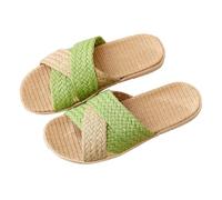 Generisch Women's Sandals & Slides for Women Slippers, Linen Flax Slippers, Bamboo Straw Bathing Shoes, Non-Slip Beach Shoes, Espadrille Slippers, Loving Couple, Bathing Slippers, Bohemian Summer