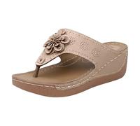 Generisch Women's Sandals & Slides Toe Separator with Soft Footbed Women's Flip Flop Slippers Platform Thick Sole Casual Shoes Slip-On Pumps Comfortable Beach Shoes Slippers Mules Slippers, brown, 7