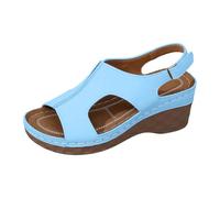 Generisch Women's Sandals, Smooth Leather Look, Open Toe Fish Mouth Leisure Sandals, Lightweight Sole Comfortable Slip-On Shoes, Summer Shoes, Elegant Summer Beach Shoes, Casual Shoes for Women