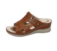 Generisch Women's Sandals Wedge Heel Stitching Outerwear Orthopaedic Beach Sandals Thick Sole Comfortable Lightweight Casual Sandals Shoes Summer Shoes Women, brown, 10 UK