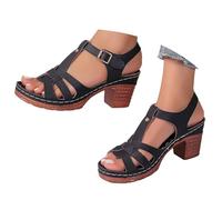 Generisch Women's Sandals with Heel Wedge Sandals Classic Sandals Boho Outdoor Strappy Sandals Open Sports Sandals Wide H Work Shoes Toe Sandals Casual Ankle Outdoor Sandals