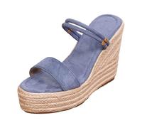 Generisch Women's Sandals with High Heel Platform Comfortable Summer Shoes with Heel Strap Espadrilles in Boho Style Ideal Sandals for Everyday Holiday Dates, BU1, 8.5 UK