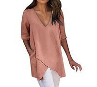 Generisch Women's Shirt Short Sleeve Casual Blouse Tunic Leopard Leggings Children, pink, XL