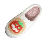 Generisch Women's Shoes 43 Sandals Halloween Cookies Nostalgic Creativity Cotton Slippers for Men Women Home Winter Plush Slippers Shoes La Trainer Women, White, 5 UK