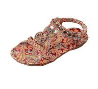 Generisch Women's Shoes Black with Over Flat Sandals Women's Summer Elegant Toe Separator Comfortable Summer Shoes Flat Orthopaedic Sandals with Footbed Breathable Sandals Silver Women 41