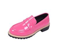 Generisch Women's Shoes Comfortable Summer Versatile High Sole Loafers in Classic British Design, Simple Plain Casual Shoes for All Day Wear, pink, 5 UK