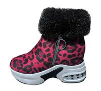 Generisch Women's Shoes Plus Short Fleece Boots Fashionable Inner Height Raising Women's Boots in Nude, red, 8 UK