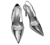 Generisch Women's Shoes Sandals High Heels for Women with Hundred Non-Slip Temperament, One Word with High Heels Wedge Heel Shoes Women's Trainers 36, silver, 8 UK