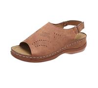 Generisch Women's Shoes Spring Women's Sandals Spring and Simple Hollow Fish Mouth Lightweight Roman Shoes Breathable Thick Sole Beach Holiday Wedge Heel Leisure Sandals Shoes Ankle Boots, khaki, 2