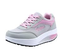 Generisch Women's Shoes Summer Mesh Trainers Invisible Height Increased with Air Cushion Trainers Soft Sole Road Running Shoes Elegant Low Shoes Non-Slip Wear Resistant Summer Shoes, pink, 8 UK