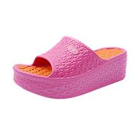 generisch Women's Shoes, Summer Shoes, Slippers, Thick Soles, Women's Sandals, Platform Shoes, Beach Bore Shoes, Block Heel, Women's White, Hot Pink, 8 UK