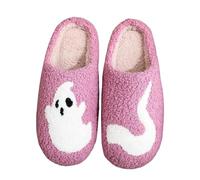 Generisch Women's Shoes Yellow Pair of Models Winter Fashion Halloween Pattern Cotton Slippers Men Women Comfortable Home Warm Slippers Dusky Pink Women's Shoes, pink, 12 UK