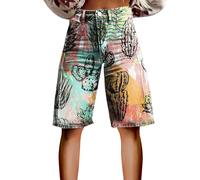 Generisch Women's Short Jeans, Summer Shorts, Casual Denim Shorts, Medium Waist, Hot Pants with Pockets, Jeans, Shorts for Women, 14-pink, 3XL
