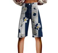 Generisch Women's Short Jeans, Summer Shorts, Casual Denim Shorts, Medium Waist, Hot Pants with Pockets, Jeans, Shorts for Women, 2-rose gold, 5XL