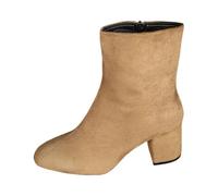 Generisch Women's Short Leather Look Lace-Up Block Heel Biker Boots | Comfortable short boots with elastic insert suitable for city walks, festivals and everyday styling