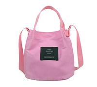 Generisch Women's Simple Art Girl Canvas Fresh Casual Shoulder Bag Shoulder Bags Men Red, Hot Pink, One Size