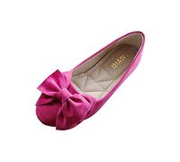 Generisch Women's Singles Shoes, Flat Shoes, Bowknot, Casual Shoes, Work Shoes, Women's Shoes, Hot Pink, 5 UK