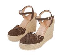 Generisch Women's Slim Sandals with Side Cut-Out and Buckle - Fashion Summer Sandals Woven Material Women's Shoes 40 Sneakers