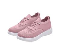 Generisch Women's Slip-On Trainers, Breathable Sports Shoes, Comfortable Leisure Shoes, Lightweight Trainers, Knitted Summer Shoes, Non-Slip Health Shoes, Flat Sports Shoes, Outdoor Fitness Walking