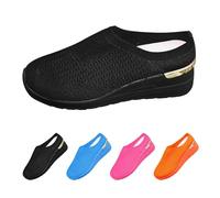 Generisch Women's Slip On Trainers with Wedge Heel Orthopaedic Shoes, Knitting, Breathable, Lightweight, Running Shoes, Slip-on, Casual, Soft Sole, Comfortable, Memory Foam, Clogs & Mules, black, 8 UK
