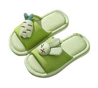 Generisch Women's Slippers 35 Girls Child Home Slide Inner Floor Cute Cartoon Soft Comfortable Non-Slip Cotton Linen Slippers S Slippers Girls, d, 1/1.5 UK