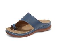 Generisch Women's slippers, comfortable women's slippers for everyday wear, leisure and work. Toe post design for casual clothing in summer. Slip-on style with flat sole, ultimate relaxation., blue, 9