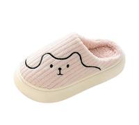 Generisch Women's Slippers Men's Winter Warm Slippers Four Seasons Cute Slippers for Home Non-Slip Four Seasons Fabric Colourful Slippers Cotton, red, 5 UK