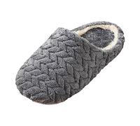 Generisch Women's Slippers Men's Winter Warm Slippers Pair Models Jacquard Japanese Soft Floor Mute Velvet Slippers Non Slip Wooden Floor Indoor Cotton Slippers, darkgray, 7 UK