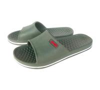 Generisch Women's Slippers, Non-Slip Sole, Slippers, Mules, Wide H Slippers, Bathroom Slippers, Flat Slippers for Wide Feet, Waterproof, Sliders, Peep Toe Slides, Army Green, 9 UK