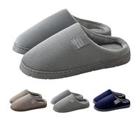 Generisch Women's Slippers Plush Winter Slippers Suede Slippers Memory Foam Felt Slippers Warm Lined Slippers with Non-Slip Thick Sole Guest Slippers Unisex Hut Shoes, gray, 10 UK