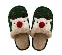Generisch Women's Slippers Warm 3D Printed Slippers for Home Comfort Elegant Designs for Winter Time Comfortable Stylish for, Green, 5 UK