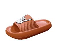 Generisch Women's Slippers with Halloween Motifs, Soft, Thick Sole, Water Flip Flops, Unisex, Skeleton Finger Design, Holiday Shoes, orange, 8 UK