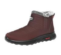 Generisch Women's Snow Boots Lined: Snow Boots Women's Waterproof Slip On Non-Slip Slip-On Shoes Lightweight Winter Shoes Casual Outdoor Shoes Soft Ground Walking Shoes, coffee, 8.5 UK