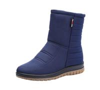 Generisch Women's Snow Boots, Lined Winter Boots, Flat Snow Boots, Warm Ankle Boots, Platform Slip-On Boots, Plain Centre Tube Boots, Non-Slip Women's Boots, Plush Boots, Flock Boots, blue, 2/2.5 UK