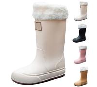 Generisch Women's Snow Boots, Waterproof and Lined, Women's Mid-Calf Rain Boots, Platform Non-Slip Ankle Rainboot, Garden, Lightweight Wellington Boots, Outside Rubber Work Shoes, black, 8 UK