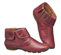 Generisch Women's Snow Boots, Winter Ankle Boots, Flat Leather Short Boots, Casual Boots, Warm Boots with Side Zip, Business Casual Shoes, Vintage Walking Shoes, Comfortable Women's Boots, red, 9 UK